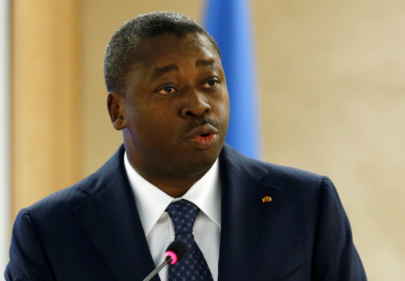 © Reuters. FILE PHOTO: Togo's president Gnassingbe addresses the 31st session of the Human Rights Council in Geneva