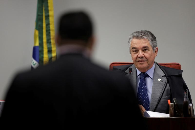 © Reuters. Ministro Marco Aurélio Mello durante sessão do STF em Brasília