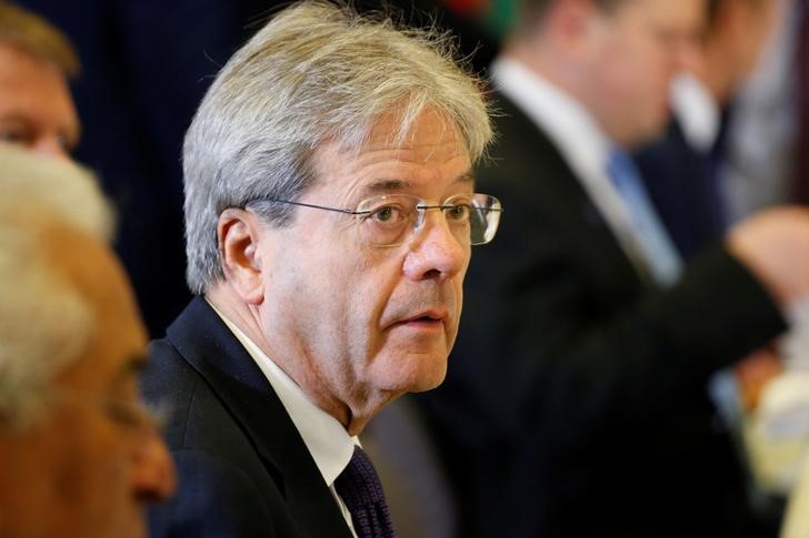 © Reuters. Italian Prime Minister Paolo Gentiloni takes part in an EU summit in Brussels