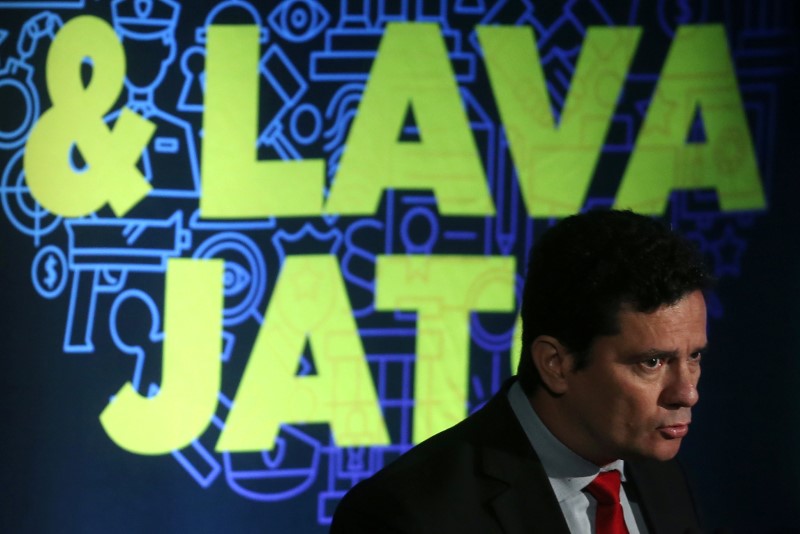 © Reuters. Juiz federal Sergio Moro durante Fórum Estadão Mãos Limpas e Lava Jato, em São Paulo