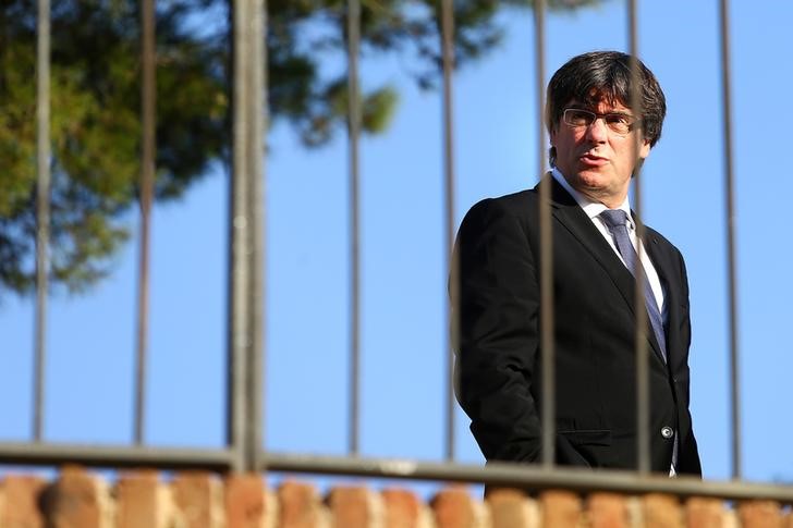 © Reuters. Presidente da Catalunha, Carles Puigdemont, durante evento em Barcelona, Espanha