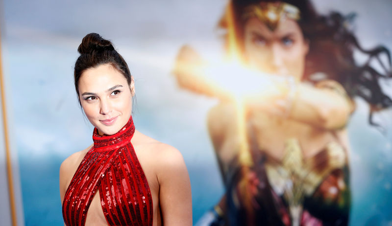 © Reuters. FILE PHOTO: Cast member Gadot poses at the premiere of "Wonder Woman" in Los Angeles