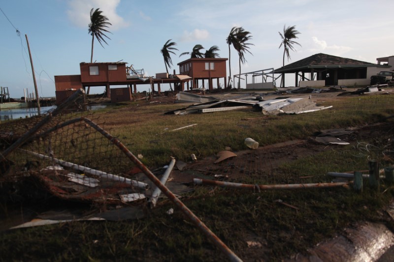 © Reuters. Damaged houses are seen after Hurricane Maria hit the island in September, in Humacao