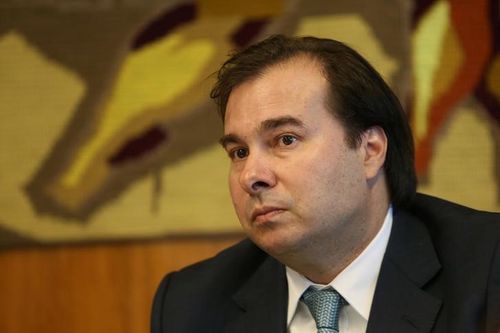 © Reuters. Presidente da Câmara dos Deputados, Rodrigo Maia, durante reunião em Brasília