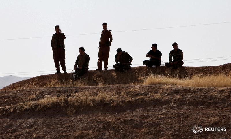 © Reuters. Kurdish Peshmarga forces are seen near Altun Kupri, between Kirkuk and Erbil