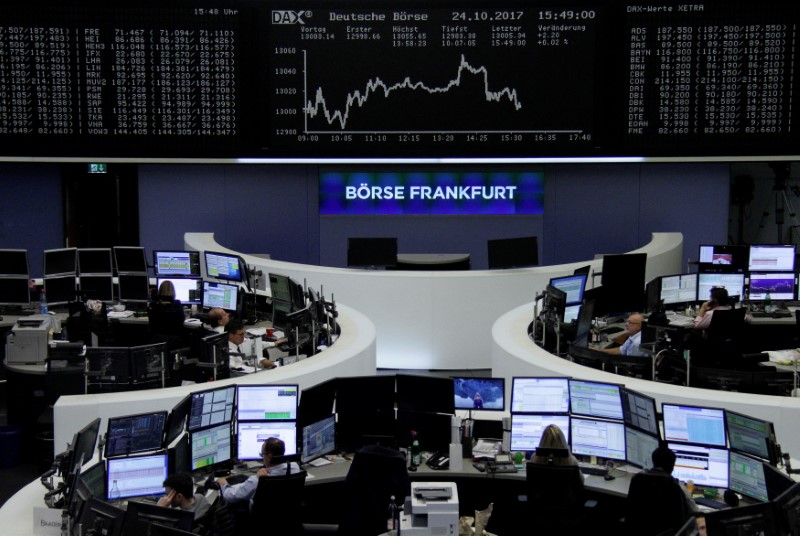 © Reuters. The German share price index, DAX board, is seen at the stock exchange in Frankfurt