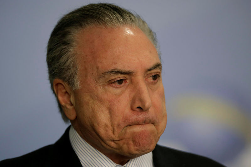 © Reuters. Presidente Michel Temer no Palácio do Planalto