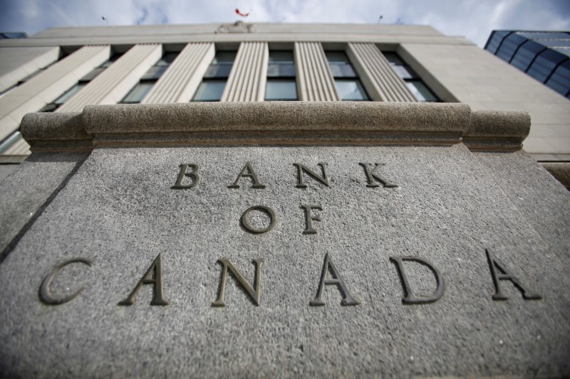 © Reuters. FILE PHOTO -  A sign is pictured outside the Bank of Canada building in Ottawa