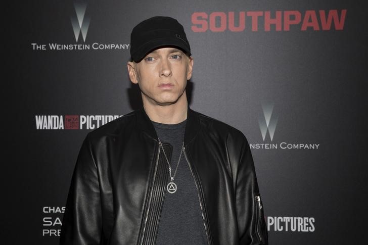 © Reuters. Rapper Eminem durante estreia de "Nocaute" em Nova York