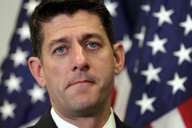 © Reuters. O presidente da Câmara dos Deputados dos Estados Unidos, Paul Ryan, durante coletiva de imprensa em Washington, nos Estados Unidos
