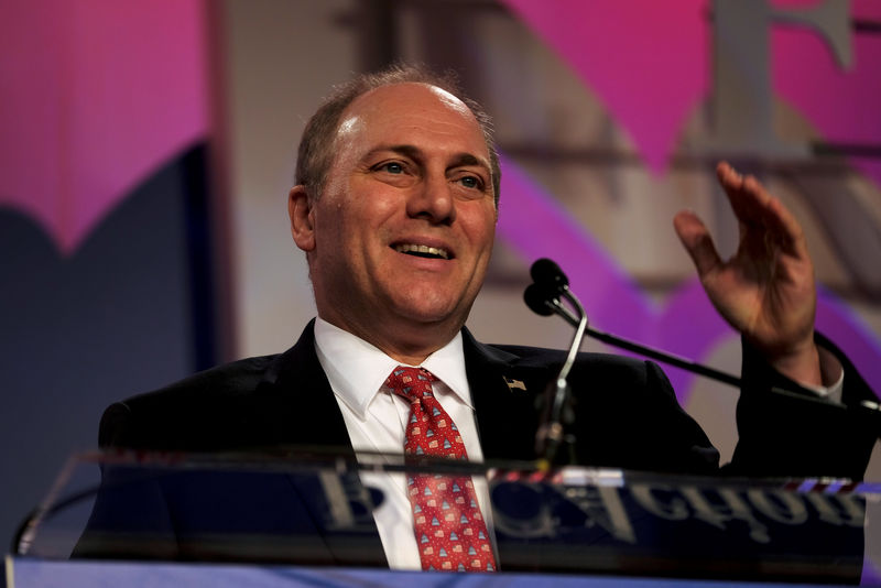 © Reuters. House Majority Whip Steve Scalise (R-LA) speaks at the Values Voter Summit of the Family Research Council in Washington