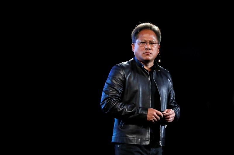 © Reuters. FILE PHOTO: Nvidia co-founder and CEO Jensen Huang attends an event during the annual Computex computer exhibition in Taipei