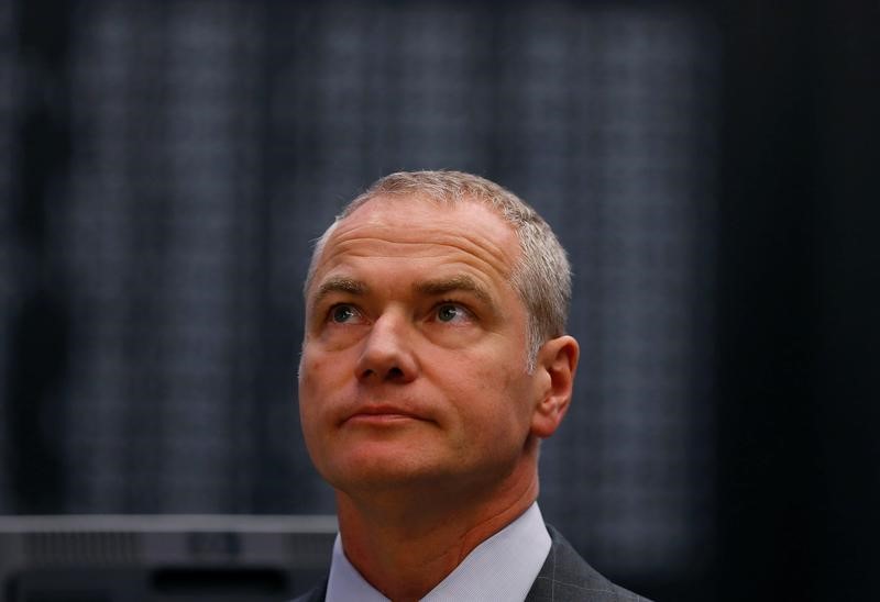 © Reuters. Kengeter, CEO of Deutsche Boerse attends the initial public offering of Scale at the Frankfurt stock exchange in Frankfurt,