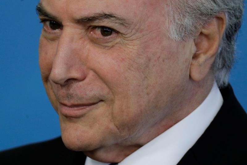 © Reuters. Temer durante cerimônia em Brasília