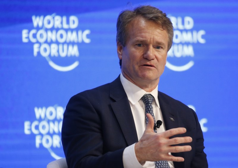 © Reuters. FILE PHOTO: Moynihan Chairman of the Board and CEO of Bank of America attends the WEF annual meeting in Davos