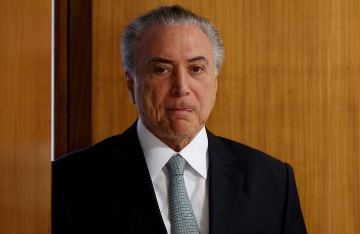 © Reuters. Presidente Michel Temer chega para cerimônia no Palácio do Planalto em Brasília