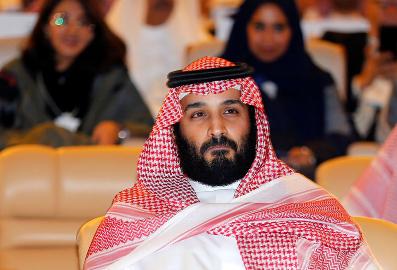 © Reuters. Saudi Crown Prince Mohammed bin Salman, attends the Future Investment Initiative conference in Riyadh