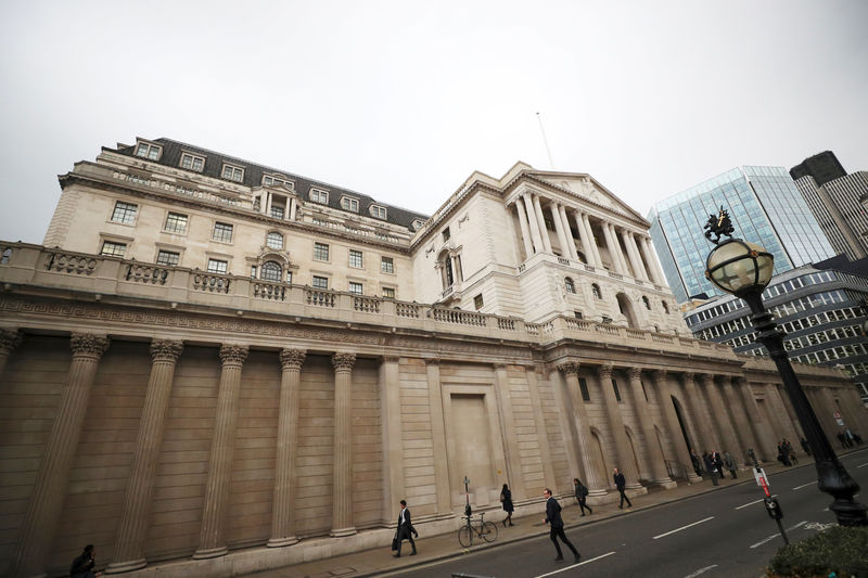 © Reuters. People walk past the Bank of England in London