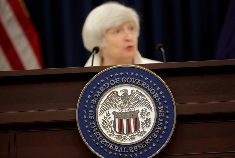 © Reuters. FILE PHOTO: Federal Reserve Chairman Janet Yellen speaks during a news conference in Washington