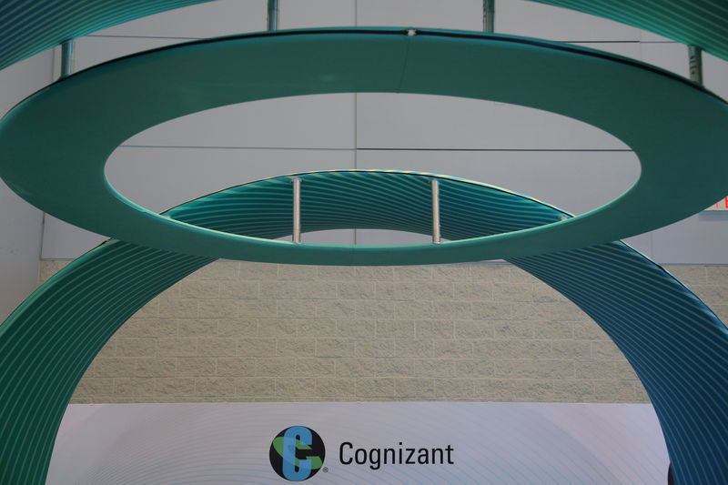 © Reuters. FILE PHOTO: The Cognizant logo is seen at the SIBOS banking and financial conference in Toronto