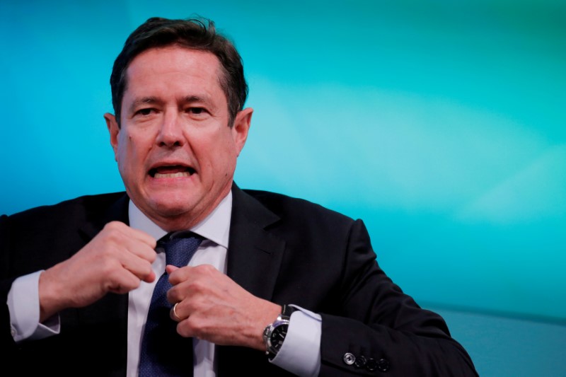 © Reuters. FILE PHOTO: Chief executive officer of Barclays, Jes Staley, takes part in the Yahoo Finance All Markets Summit in New York