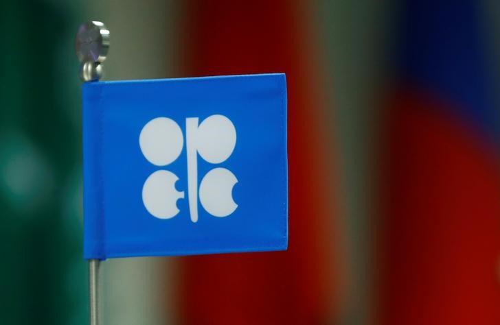 © Reuters. Bandeira da Organização dos Países Exportadores de Petróleo (Opep) durante reunião do bloco em Viena, na Áustria