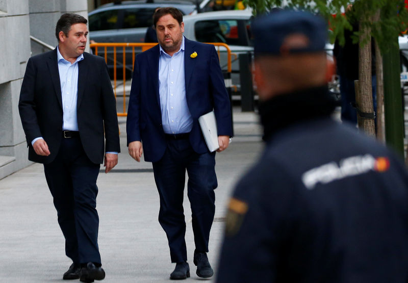 © Reuters. El Govern destituido declara en la Audiencia Nacional sin Puigdemont