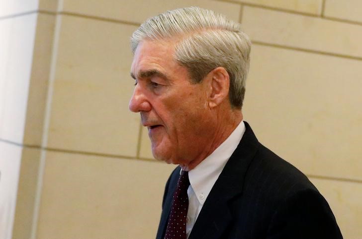 © Reuters. FILE PHOTO - Special Counsel Robert Mueller departs after briefing the U.S. House Intelligence Committee on Capitol Hill in Washington