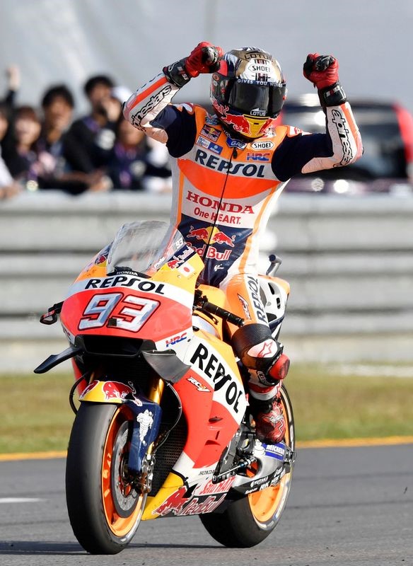© Reuters. Márquez se alza con su cuarto mundial de MotoGP en cinco años