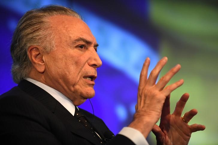 © Reuters. Presidente Michel Temer durante evento da Reuters em Manhattan, nos Estados Unidos