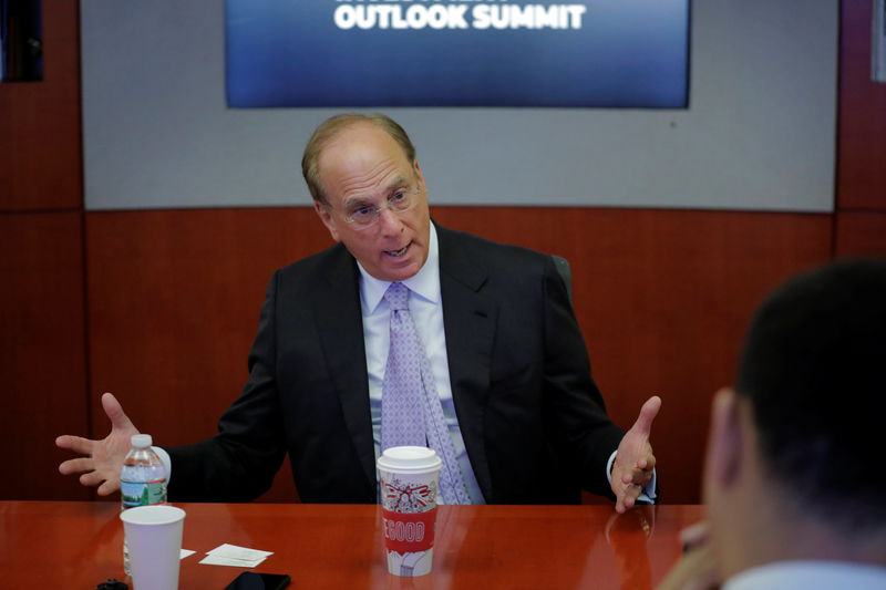 © Reuters. Laurence Fink, founder and chief executive officer of BlackRock, Inc. speaks during the Reuters Global Investment Outlook Summit in New York