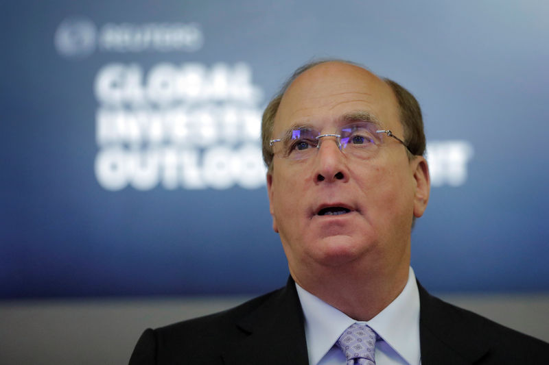© Reuters. Laurence Fink, founder and chief executive officer of BlackRock, Inc. speaks during the Reuters Global Investment Outlook Summit in New York