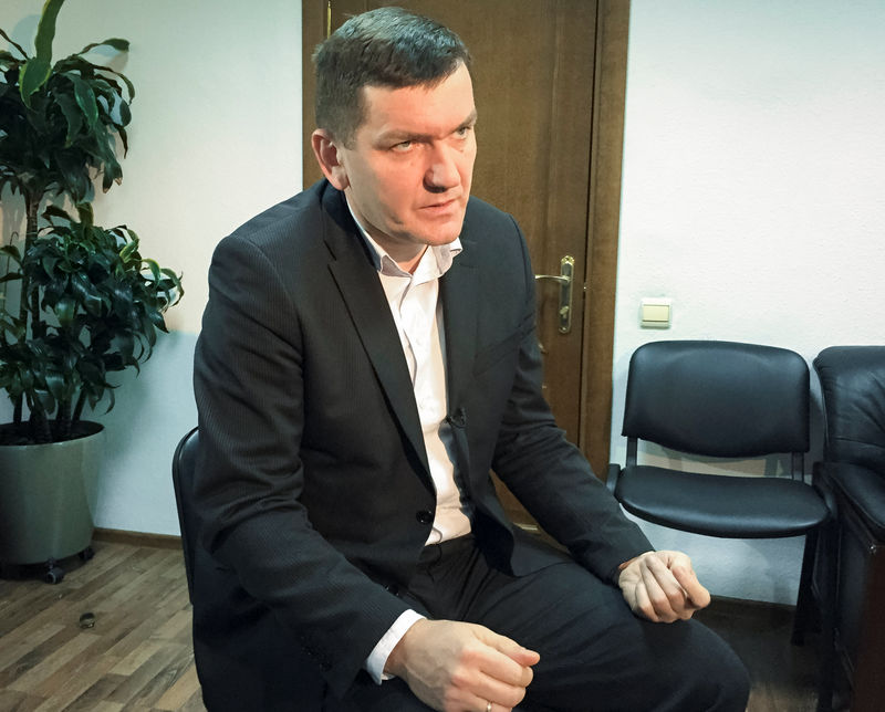 © Reuters. Serhii Horbatiuk, the head of Special Investigations at the General Prosecutor's Office of Ukraine, speaks during an interview with Reuters in Kiev