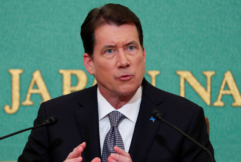 © Reuters. U.S. ambassador to Japan William Hagerty attends a news conference in Tokyo
