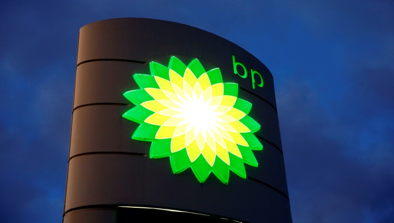 © Reuters. Logo of BP is seen at a petrol station in Kloten