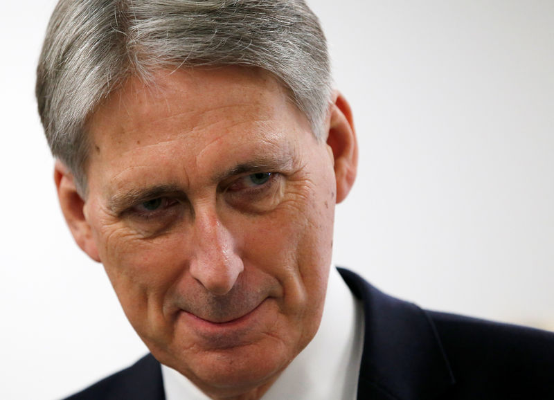 © Reuters. Britain's Chancellor of the Exchequer Philip Hammond visits an engineering training facility in the West Midlands