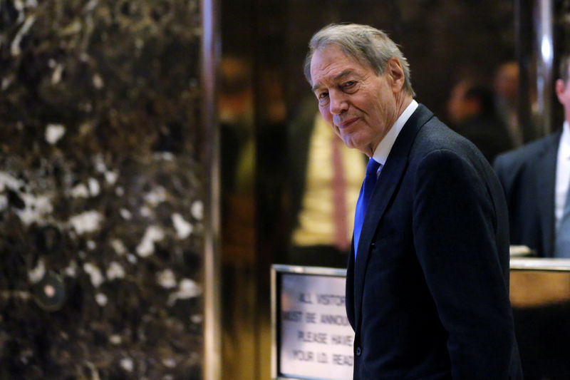 © Reuters. FILE PHOTO: Charlie Rose departs Trump Tower in the Manhattan borough of New York