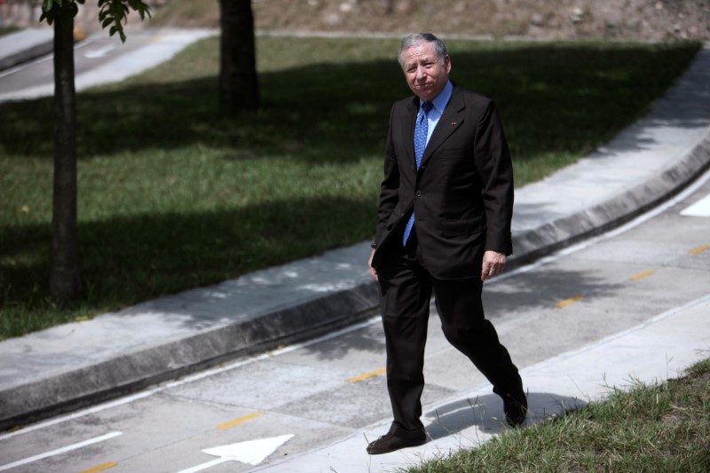 © Reuters. FIA President Jean Todt arrives to an event to promote road safety awareness for children as part of the #SaveKidsLives project in Tegucigalpa