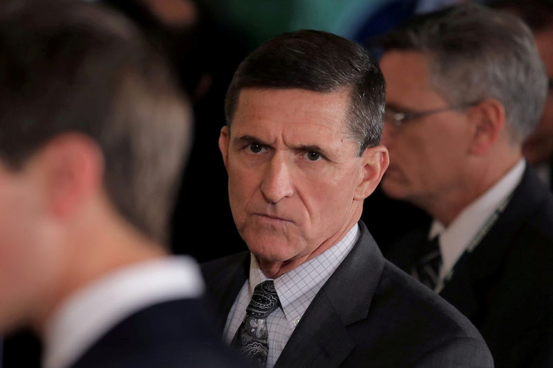 © Reuters. FILE PHOTO: White House National Security Advisor Michael Flynn at the White House in Washington