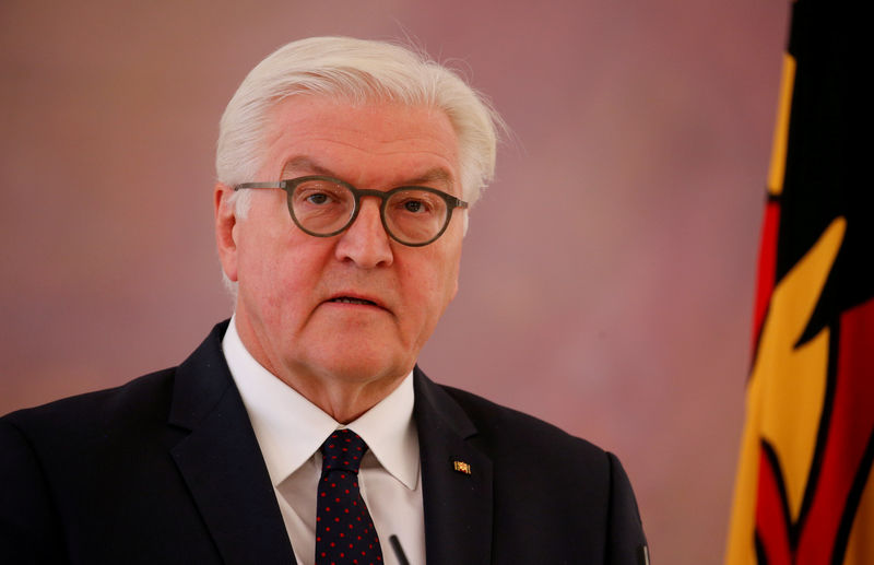 © Reuters. Presidente da Alemanha, Frank-Walter Steinmeier, durante pronunciamento em Berlim