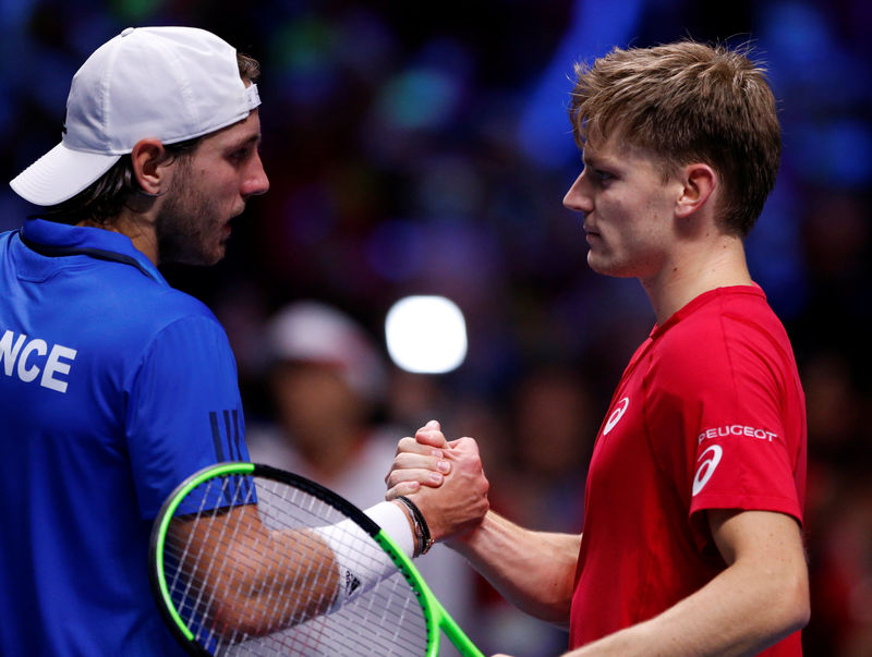 © Reuters. Davis Cup Final - France vs Belgium