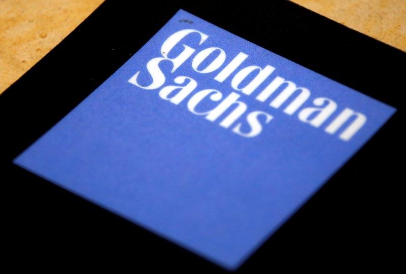 © Reuters. FILE PHOTO: The logo of Goldman Sachs is displayed in their office located in Sydney, Australia