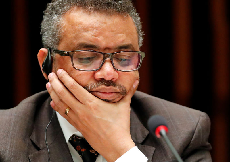 © Reuters. Diretor-geral da OMS Tedros Ghebreyesus durante reunião em Genebra