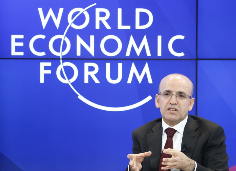 © Reuters. Simsek Deputy Prime Minister of Turkey attends the WEF annual meeting in Davos