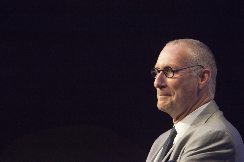 © Reuters. John Skipper, President of ESPN, INC, and co-chairman, Disney Media Networks addresses the media in Digital Center 2, a new 194,000 sq. ft  building on the ESPN campus in Bristol