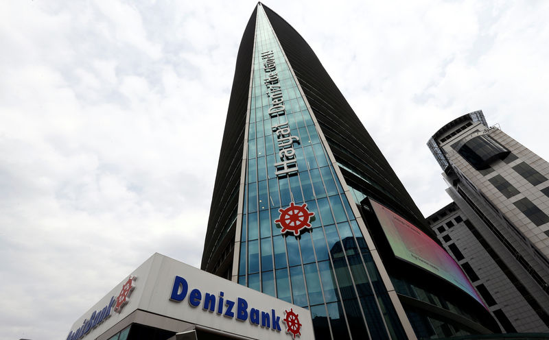 © Reuters. FILE PHOTO: The headquarters of Turkey's Denizbank is pictured in Istanbul