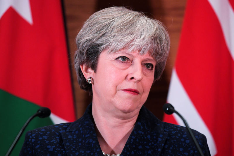 © Reuters. Primeira-ministra britânica, Theresa May, durante coletiva de imprensa em Amã, na Jordânia