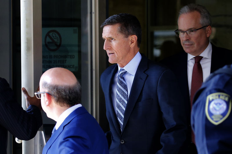 © Reuters. Former U.S. National Security Adviser Flynn departs after plea hearing at U.S. District Court in Washington