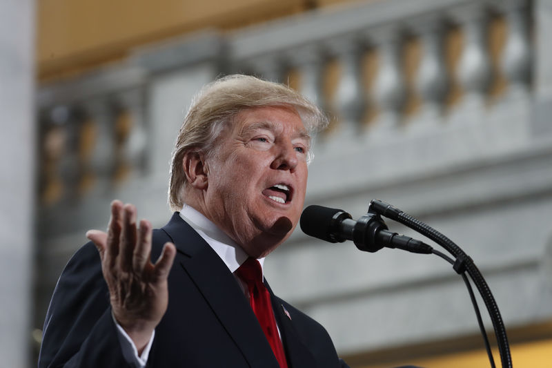 © Reuters. Presidente dos Estados Unidos, Donald Trump, discursa em Utah