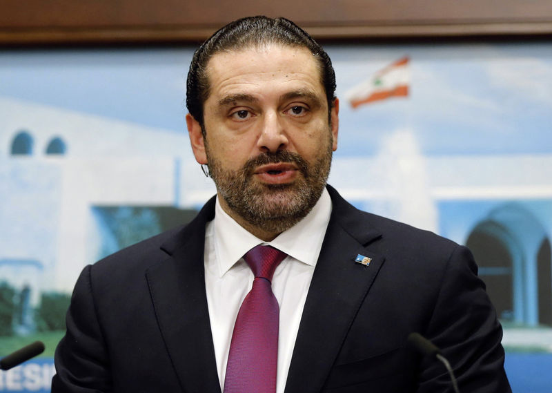 © Reuters. Premiê libanês Saad al-Hariri fala após reunião de gabinete em Baabda